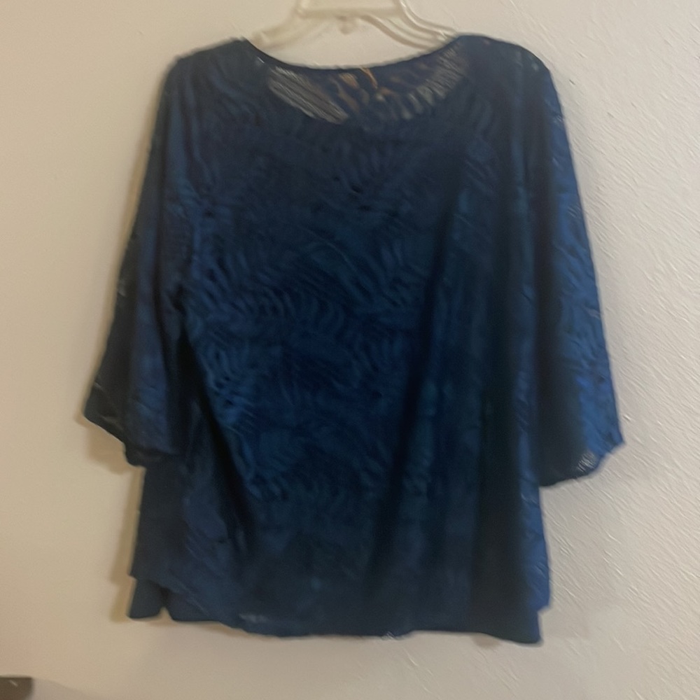 Ruby Rd. Blouse Size Pxl Petite Euc Blue - image 4